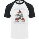Christmas Gnome Tree Funny Xmas Plaid Tartan Mens S/S Baseball T-Shirt White/Black