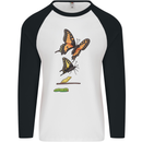 Butterfly Evolution Caterpillar Butterflies Mens L/S Baseball T-Shirt White/Black