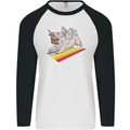 A Unicorn Pug Dog LGBT Mens L/S Baseball T-Shirt White/Black