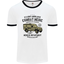 Army Ambulance Military Paramedic Medic Mens Ringer T-Shirt White/Black