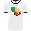 Curled Mali Flag Malian Day Football Mens Ringer T-Shirt White/Black