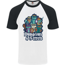 Dungeons & Ferrets Role Play Games RPG Mens S/S Baseball T-Shirt White/Black