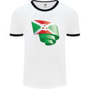 Curled Burundi Flag Burundians Day Football Mens Ringer T-Shirt White/Black