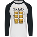Check Out My Alcohol Six Pack Funny Beer Mens L/S Baseball T-Shirt White/Black