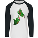 Zombie Selfie Funny Halloween Horror Mens L/S Baseball T-Shirt White/Black