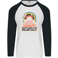 LGBT Love Equality Respect Gay Pride Day Mens L/S Baseball T-Shirt White/Black