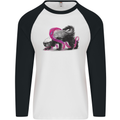 Honey Badger Mens L/S Baseball T-Shirt White/Black