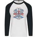 British Motorcycle Club Live to Ride Biker Mens L/S Baseball T-Shirt White/Black