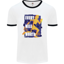 Running Every Mile Cross Country Marathon Runner Mens Ringer T-Shirt White/Black