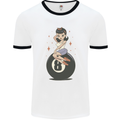 8-Ball Pool Pinup Mens Ringer T-Shirt White/Black