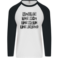 Uncle the Man the Myth the Legend Mens L/S Baseball T-Shirt White/Black