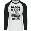 Daddy & Kids Best Friends Father's Day Mens L/S Baseball T-Shirt White/Black