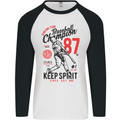 Baseball Champion Player Mens L/S Baseball T-Shirt White/Black