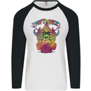 Psytrance Psychedelic Trance Music Psy Mens L/S Baseball T-Shirt White/Black