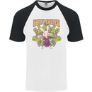 Trippy Easter Magic Mushrooms LSD Mens S/S Baseball T-Shirt White/Black