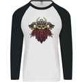 A Steampunk Viking Mens L/S Baseball T-Shirt White/Black
