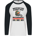 Weekend Forecast Motorbikes Mens L/S Baseball T-Shirt White/Black