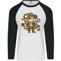 Steampunk Hamster Mens L/S Baseball T-Shirt White/Black