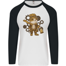 Steampunk Hamster Mens L/S Baseball T-Shirt White/Black