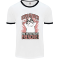 Hail the All Mighty Frenchie French Bulldog Dog Mens Ringer T-Shirt White/Black