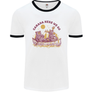Canada Here We Go Moose and Bear Canadian Mens Ringer T-Shirt White/Black