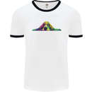 A Colourful Basset Hound Dog Mens Ringer T-Shirt White/Black