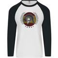 Spain Bodybuilding Flag Gym Training Spanish Mens L/S Baseball T-Shirt White/Black