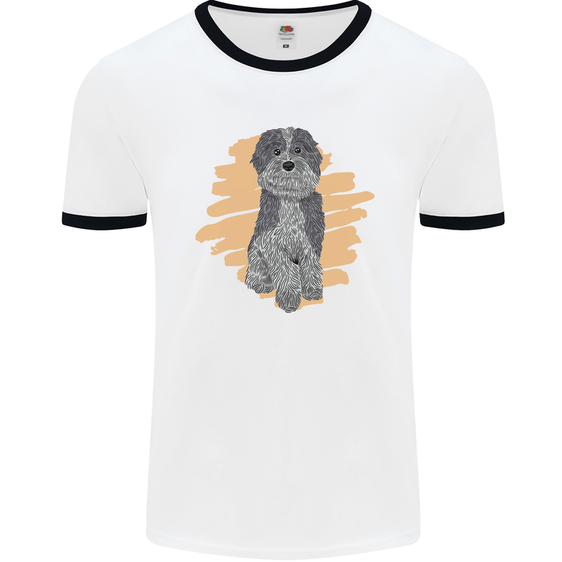 Aussie Doodle Mens Ringer T-Shirt White/Black