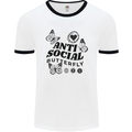 Antisocial Butterfly Mens Ringer T-Shirt White/Black