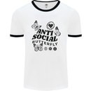 Antisocial Butterfly Mens Ringer T-Shirt White/Black