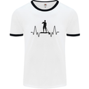 Paddleboard ECG Paddleboarding Pulse Mens Ringer T-Shirt White/Black
