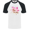 An Orchid Mantis Mens S/S Baseball T-Shirt White/Black