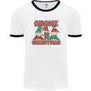 Three Christmas Gnomes Funny Xmas Mens Ringer T-Shirt White/Black