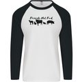 Vegetarian Animals Friends Not Food Vegan Mens L/S Baseball T-Shirt White/Black