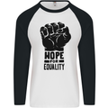 Hope for Equality Black Lives Matter LGBT Mens L/S Baseball T-Shirt White/Black