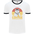 Coffee Because Murder is Wrong Funny Dog Mens Ringer T-Shirt White/Black