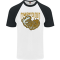 Dinosaur Fossil Paleontology Skeleton Mens S/S Baseball T-Shirt White/Black