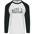 Evolution Photographer Funny Photoraphy Mens L/S Baseball T-Shirt White/Black