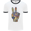 Vacation Peace Gesture Holiday Travel Mens Ringer T-Shirt White/Black