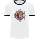 A Geometric Chameleon Mens Ringer T-Shirt White/Black