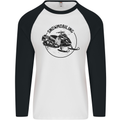 A Snowmobile Winter Sports Mens L/S Baseball T-Shirt White/Black