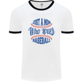 Just a Mom Who Loves Baseball Mens Ringer T-Shirt White/Black