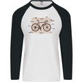 Bicycle Anatomy Funny Cycling Cyclist Funny Mens L/S Baseball T-Shirt White/Black