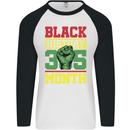 Black History Month Lives Matter African Mens L/S Baseball T-Shirt White/Black