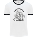 Funny Palaeontology Finding Fossils is My Cardio Mens Ringer T-Shirt White/Black