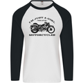 A Girl Who Loves Motorcycles Biker Mens L/S Baseball T-Shirt White/Black