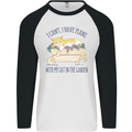 Plans With My Cat in the Garden Gardener Mens L/S Baseball T-Shirt White/Black