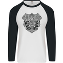 Mjolnir Thor Viking Hammer Mens L/S Baseball T-Shirt White/Black