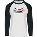 Taekwondo Fighter Mixed Martial Arts MMA Mens L/S Baseball T-Shirt White/Black