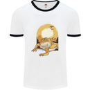 A Bearded Dragon in the Desert Sun Mens Ringer T-Shirt White/Black